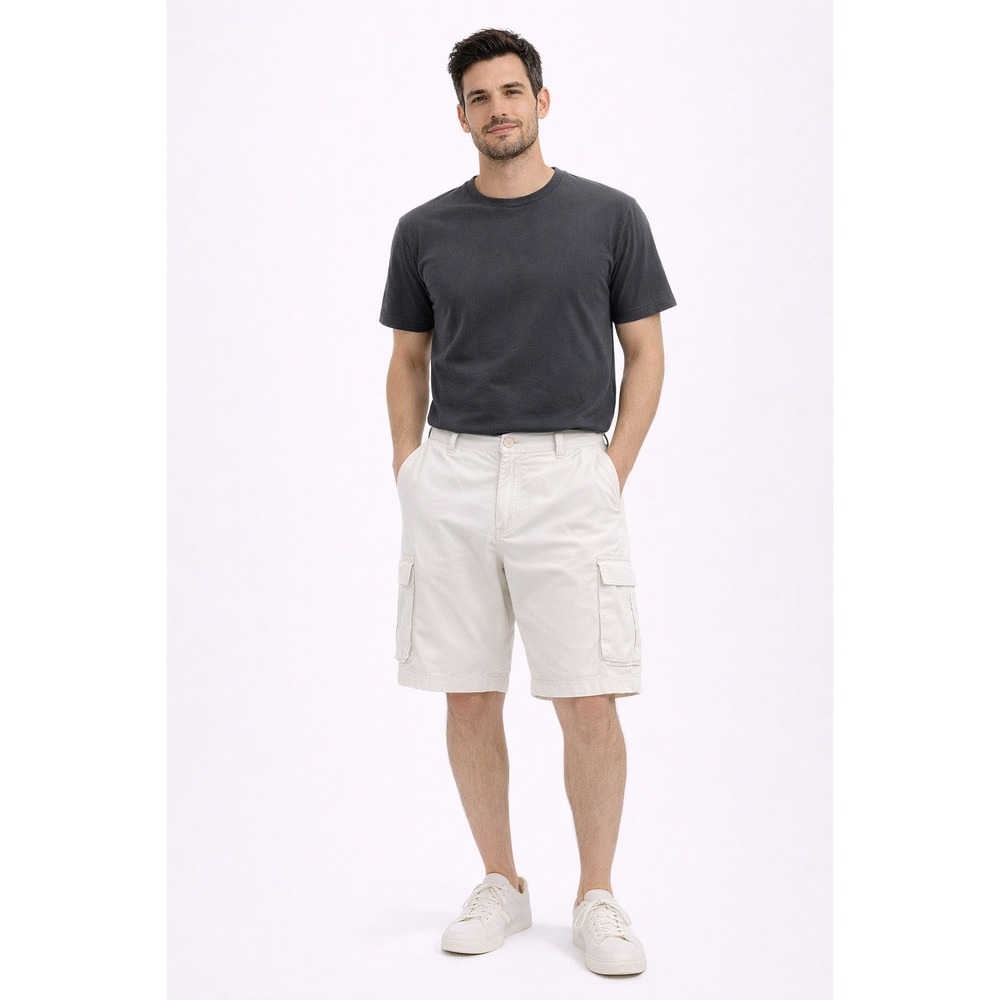 Burnside Cargo Shorts Mens 34 Cream Off White Utility‎ Gorpcore Skater